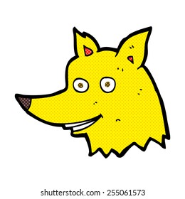 retro comic book style cartoon fox head