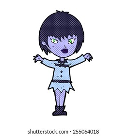 retro comic book style cartoon vampire girl