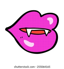 retro comic book style cartoon vampire fangs