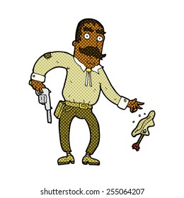 retro comic book style cartoon wild west cowboy
