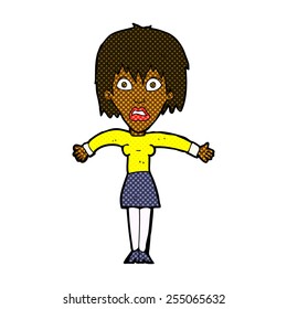 retro comic book style cartoon shocked woman
