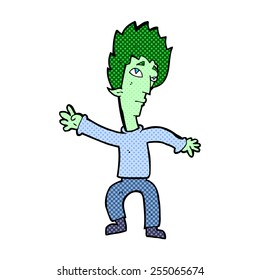 retro comic book style cartoon vampire man