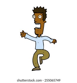 retro comic book style cartoon shrieking man