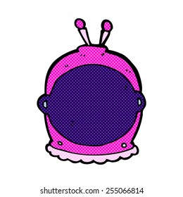 casco espacial de dibujos animados estilo libro de historietas retro