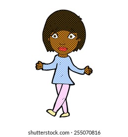 retro comic book style cartoon surprised woman