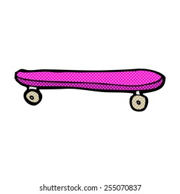 Cartoon-Skateboard im Retro-Comic-Stil