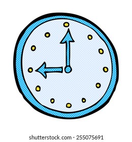 Retro Comic Book Style Cartoon Clock Symbol