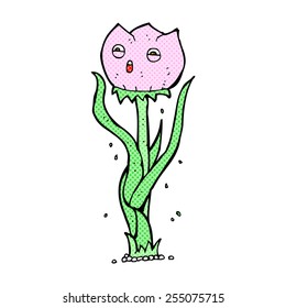 retro comic book style cartoon flower