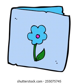 Retro-Comicbuch-Stil Cartoon Blume Grußkarte