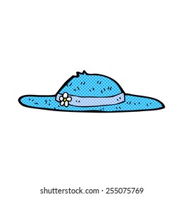 sombrero de verano de dibujos animados estilo historieta retro