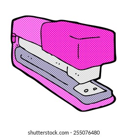 retro comic book style cartoon office stapler