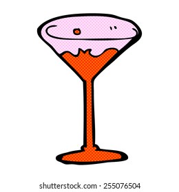 retro comic book style cartoon cocktail