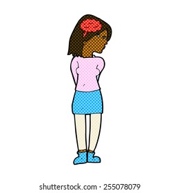 retro comic book style cartoon brainy woman