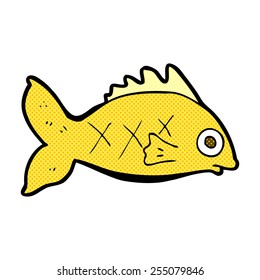 retro comic book style cartoon fish
