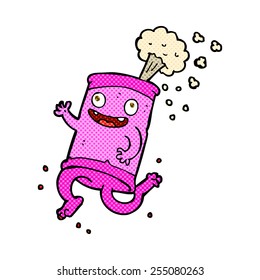 retro comic book style cartoon crazy soda can