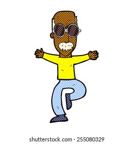 Retro Comic-Stil Cartoon alten Mann mit großer Brille