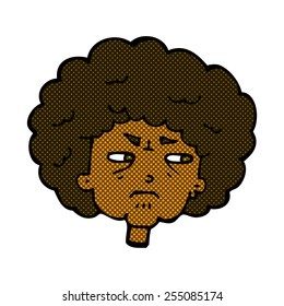caricatura de historietas retro de una anciana amarga