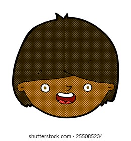 retro comic book style cartoon happy face