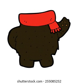 retro comic book style cartoon black bear body (mix and match or add own photos)