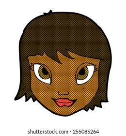 caricatura estilo libro de historietas retro cara femenina