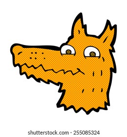 retro comic book style cartoon fox head