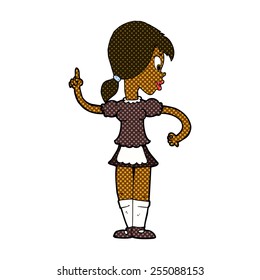 retro comic book style cartoon waitress calling order