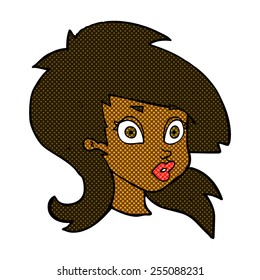 caricatura estilo libro de historietas retro mujer bastante sorprendida