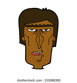caricatura con estilo de historieta retro cara enfurecida
