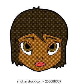 caricatura estilo libro de historietas retro cara femenina