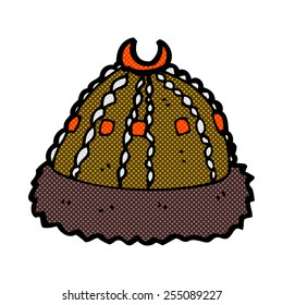 retro comic book style cartoon medieval hat