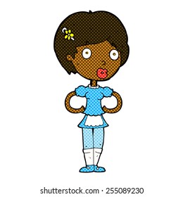 caricatura estilo libro de historietas retro mujer con traje de criada francés