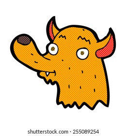 retro comic book style cartoon happy fox