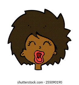 retro comic book style cartoon woman screaming