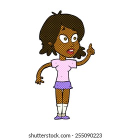 retro comic book style cartoon woman asking question