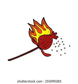 Mohnblume im Retro-Comicbuch-Stil