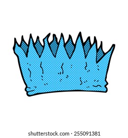 corona de papel de dibujos animados estilo libro de historietas retro
