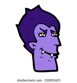 retro comic book style cartoon vampire face