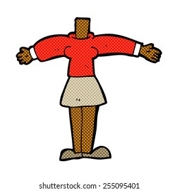 caricatura estilo libro de historietas retro cuerpo femenino
