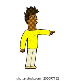 retro comic book style cartoon man pointing