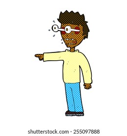 caricatura estilo libro de historietas retro hombre con los ojos abiertos