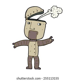 robot divertido de dibujos animados estilo historieta retro