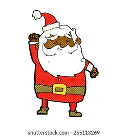 historieta estilo retro caricatura santa claus tocando aire