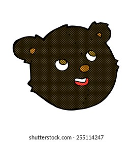 caricatura estilo libro de historietas retro cara de oso negro