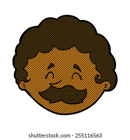 caricatura estilo libro de historietas retro hombre con bigote