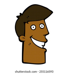 retro comic book style cartoon grinning man