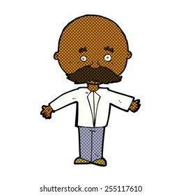 caricatura estilo libro de historietas retro hombre con bigote
