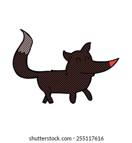retro comic book style cartoon little wolf