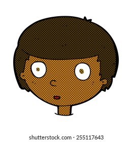 retro comic book style cartoon curious boy