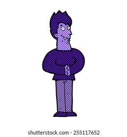 retro comic book style cartoon vampire