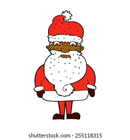 retro comic book style cartoon grumpy santa claus